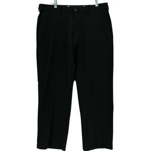 Haggar Cool 18 Pants Mens Black Chino Slacks Classic Fit Golfer Golf Dress 36X29